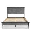 Twin Size Coastal Dorm Farmhouse Solid Pine Wood Platform Bed in Rustic Grey