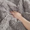 Twin/Twin XL size Grey Reversible Soft Sherpa Faux Fur 2-Piece Comforter Set