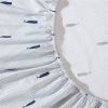 Twin XL size Coastal Beach 100-Percent Cotton Navy Blue White Stripe Sheet Set