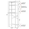 White Over the Toilet Storage Freestanding Industrial Metal Wood Shelving Unit