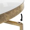 Gold Metal Round Nightstand End Table with Removable White Tray Top