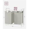 2-Basket Laundry Hamper Sorter White Frame Removable Bags and Top Storage Shelf