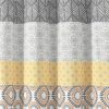 72-in. Yellow Black White Grey Floral Damask Boho Polyester Shower Curtain