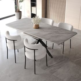 Extendable Dining Table Table Set for 4-8 Person for Dining Room