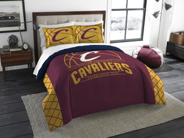 Cavaliers OFFICIAL National Basketball Association; Bedding; "Reverse Slam" Full/Queen Printed Comforter (86"x 86") & 2 Shams (24"x 30") Set by T