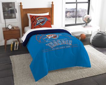 Thunder OFFICIAL National Basketball Association; Bedding; "Reverse Slam" Printed Twin Comforter (64"x 86") & 1 Sham (24"x 30") Set by The Northw