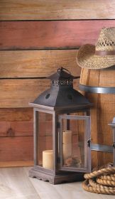 Monticello Wooden Lantern - Rustic Home Decor and Outdoor Lighting Accessory (size: large)