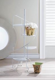 Metal Staircase Plant Stand Showcase (Color: White)