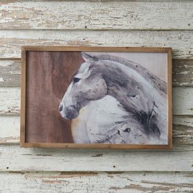 Canvas Print Horse Wall Art (Action: Peering)