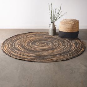 Swirl Jute Rug (Color: Natural and Black)