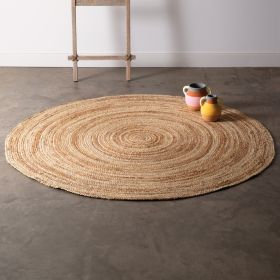 Swirl Jute Rug (Color: Natural and Ivory)