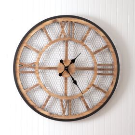 Farmhouse Wall Clock (Style: Chicken Wire)