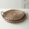 Set of Two Large Wicker Trays