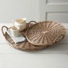 Set of Two Large Wicker Trays