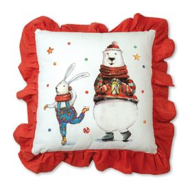 Holiday Accent/Throw Pillow (Style: Bunny and Polor Bear)