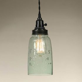 Half Gallon Open Bottom Mason Jar Pendant Lamp (Option: Recycled Glass)