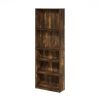 71-inch Tall 5-Shelf Bookcase in Wood Finish
