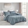 Blue Stone Washed Ruffled Edge Microfiber 3-Piece Comforter Set