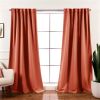 Solid Orange Apricot Thermal Blackout Curtain Panels - Set of 2