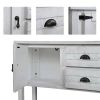 Farmhouse Solid Wood Sofa Table with Storage Drawers