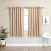 Solid Beige Cream Thermal Blackout Curtain Panels - Set of 2