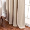 Solid Beige Cream Thermal Blackout Curtain Panels - Set of 2