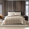 Plush Sherpa Reversible Micro Suede Comforter Set in Beige