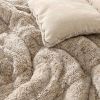 Plush Sherpa Reversible Micro Suede Comforter Set in Beige