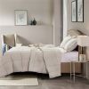 Beige 3 Piece Microfiber Reversible Comforter Set