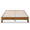 Mid-Century Modern Solid Wood Platform Bed Frame in Natural