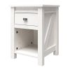 Farmhouse 1-Drawer Bedroom Nightstand with Open Shelf