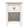 Farmhouse 1-Drawer Bedroom Nightstand with Open Shelf