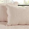 3 Piece Reversible Scalloped Edges Microfiber Quilt Set in Blush