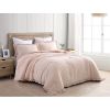 Pink Stone Washed Ruffled Edge Microfiber Comforter Set