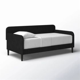 Twin size Modern Velvet Upholstered Daybed (Color: Black)