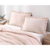 Pink Stone Washed Ruffled Edge Microfiber Comforter Set