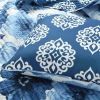 Blue Flowers Lightweight Polyester Microfiber Quilt Set