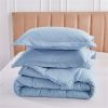 Blue 3 Piece Microfiber Reversible Comforter Set