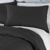 Modern Brick Stitch Microfiber Reversible Quilt Set in Black