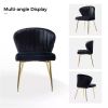 Velvet Upholstered Wingback Accent Side Chair w/ Gold Metal Legs