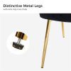 Velvet Upholstered Wingback Accent Side Chair w/ Gold Metal Legs