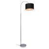 Mid-Century Modern Floor Lamp in Brushed Nickel Finish with Drum Shade