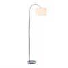 Mid-Century Modern Floor Lamp in Brushed Nickel Finish with Drum Shade