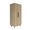 Mid-Century Modern 2-Door Bedroom Armoire Wardrobe Cabinet in Wood Finish