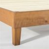 Mid-Century Modern Solid Wood Platform Bed Frame in Natural