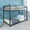 Twin over Twin size Modern Low Height Metal Bunk Bed