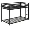 Twin over Twin size Modern Low Height Metal Bunk Bed