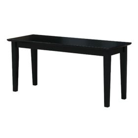Solid Wood Entryway Accent Bench (Color: Black)