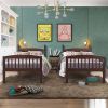 Twin over Twin Wooden Bunk Bed with Ladder