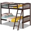 Twin over Twin Wooden Bunk Bed with Ladder
